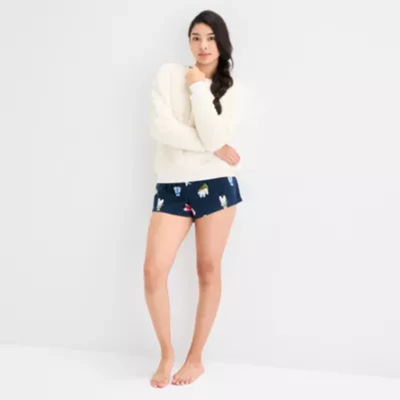 North Pole Trading Co. Polar Bear Sweatshirt Womens Sherpa Crew Neck Long Sleeve Matching Family Pajama Top