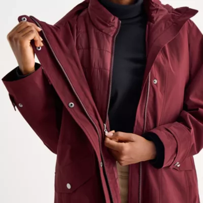 St. John's Bay Womens Hooded Midweight System Jacket