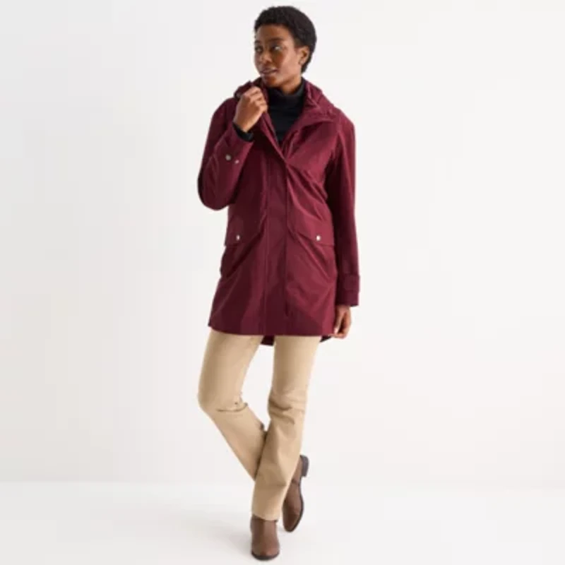 St. John's Bay Womens Hooded Midweight System Jacket