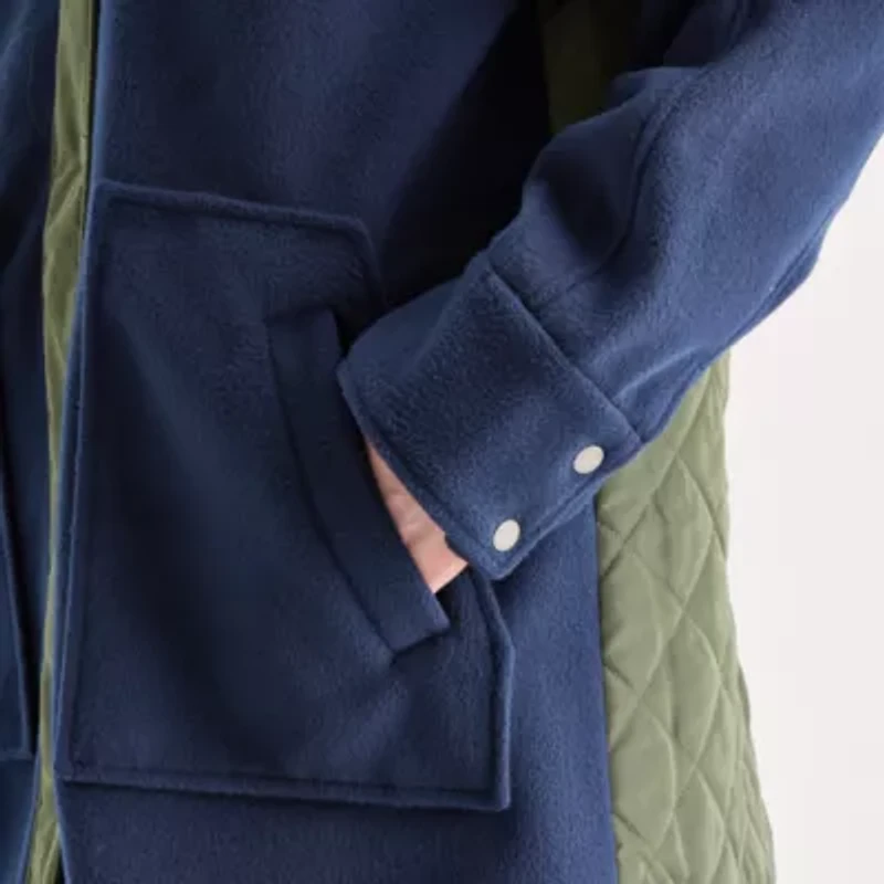 St. John's Bay Womens Hooded Heavyweight Car Coat