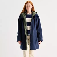 St. John's Bay Womens Hooded Heavyweight Car Coat