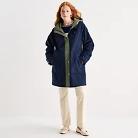St. John's Bay Womens Hooded Heavyweight Car Coat