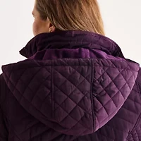 Gallery Womens Plus Hooded Midweight Quilted Jacket