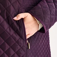 Gallery Womens Plus Hooded Midweight Quilted Jacket