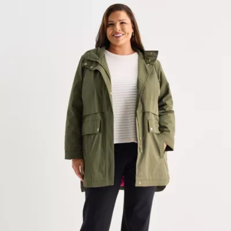 Liz Claiborne Womens Midweight Plus Anorak