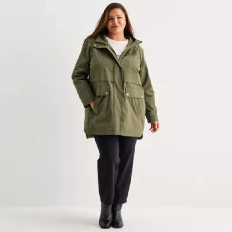 Liz Claiborne Womens Midweight Plus Anorak