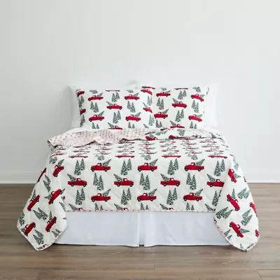 Brooklyn Loom Winter Truck 3-pc. Reversible Quilt Set