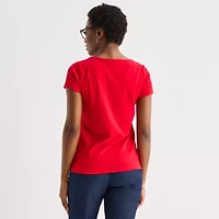 St. John's Bay Womens Crew Neck Short Sleeve T-Shirt