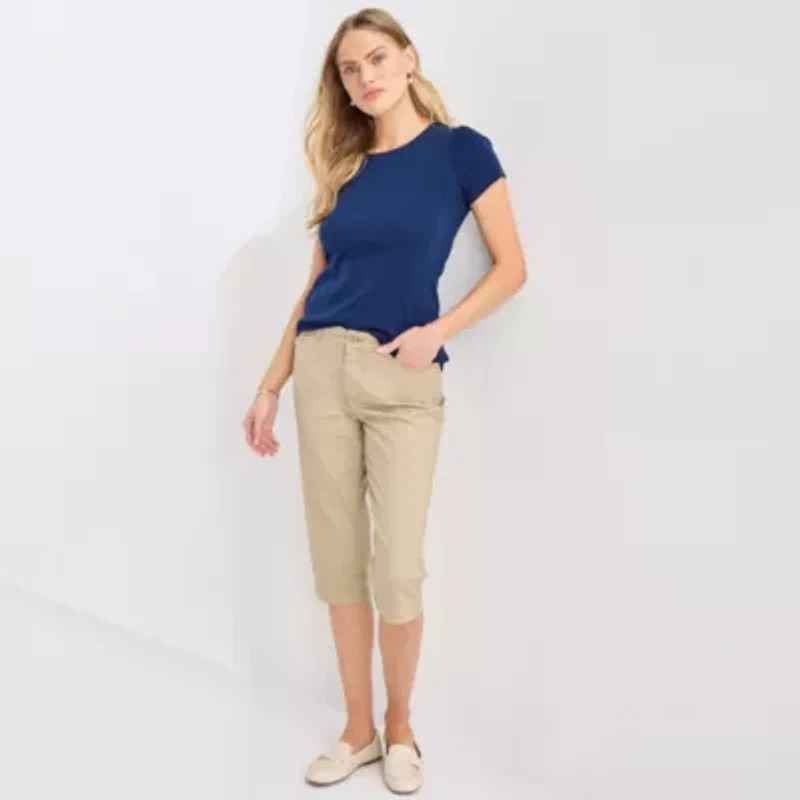 St. John's Bay Womens Crew Neck Short Sleeve T-Shirt
