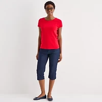 St. John's Bay Womens Crew Neck Short Sleeve T-Shirt