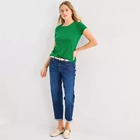 St. John's Bay Womens Crew Neck Short Sleeve T-Shirt