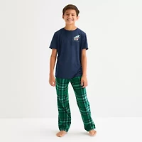 North Pole Trading Co. Sleigh Bells Ring Little & Big Kid Unisex Crew Neck Short Sleeve Matching Family Pajama Top