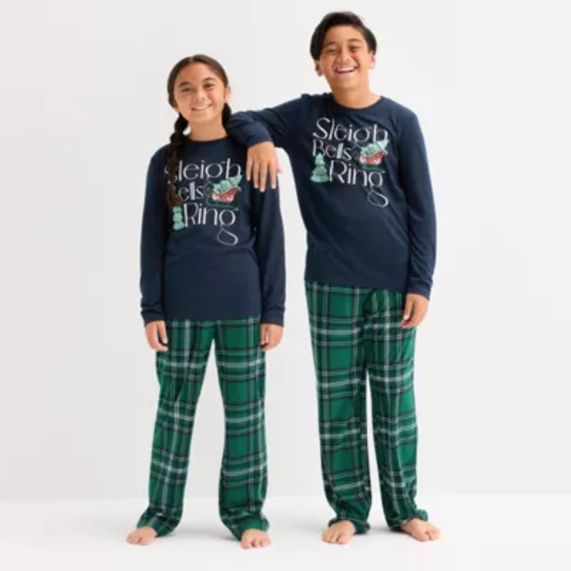 North Pole Trading Co. Big Kid Unisex Crew Neck Long Sleeve 2-pc. Matching Family Pajama Sets