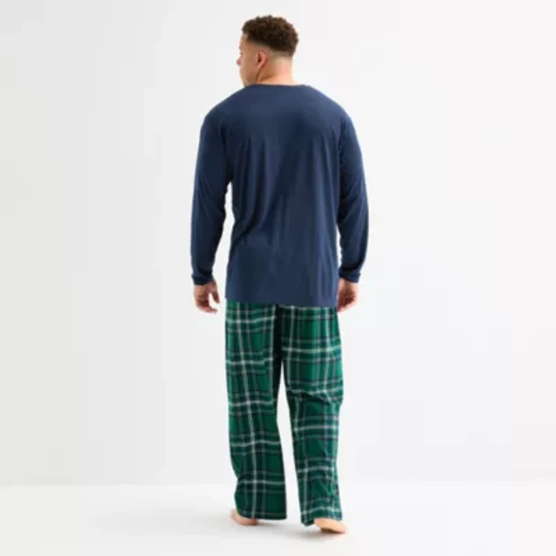 North Pole Trading Co. Mens Crew Neck Long Sleeve 2-pc. Matching Family Big Pajama Sets
