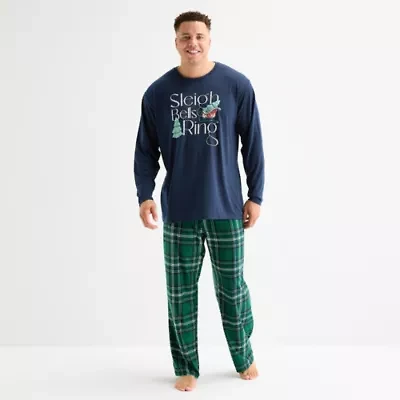 North Pole Trading Co. Mens Crew Neck Long Sleeve 2-pc. Matching Family Big Pajama Sets