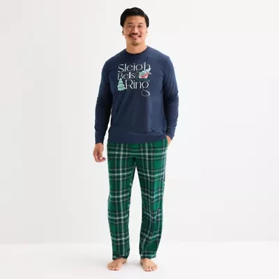 North Pole Trading Co. Mens Crew Neck Long Sleeve 2-pc. Matching Family Pajama Sets