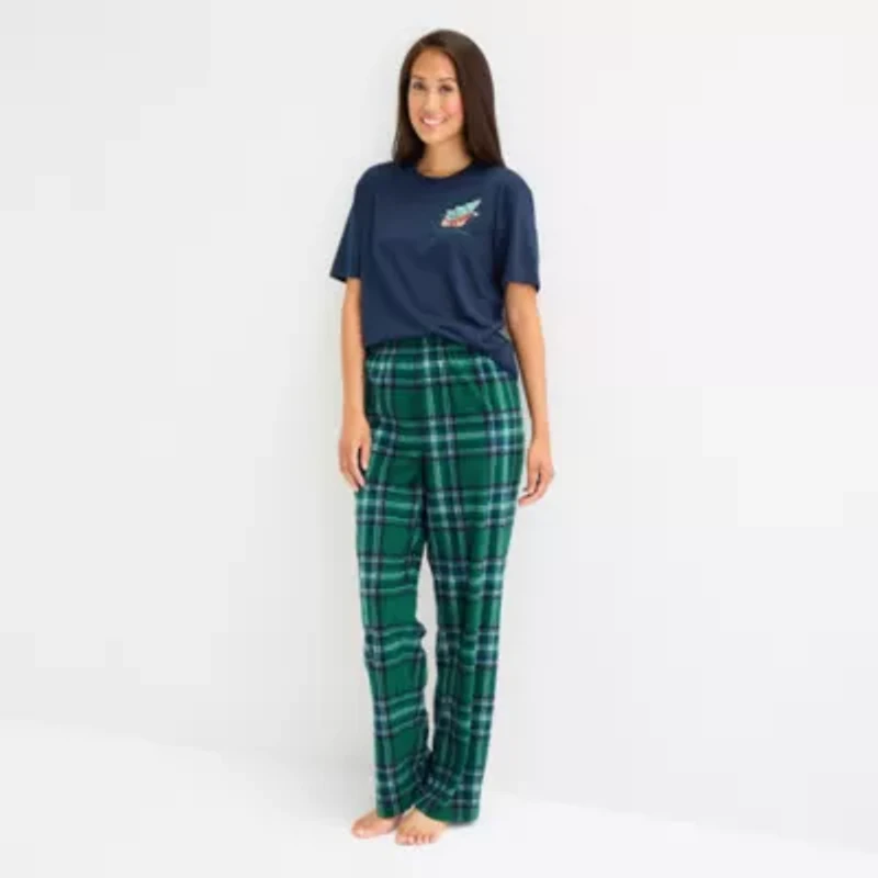 North Pole Trading Co. Sleigh Bells Ring Unisex Adult Crew Neck Short Sleeve Matching Family Pajama Top