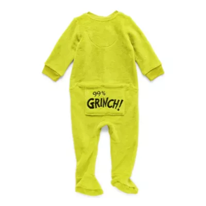 Baby Unisex Footed Grinch Fleece Long Sleeve Pajamas