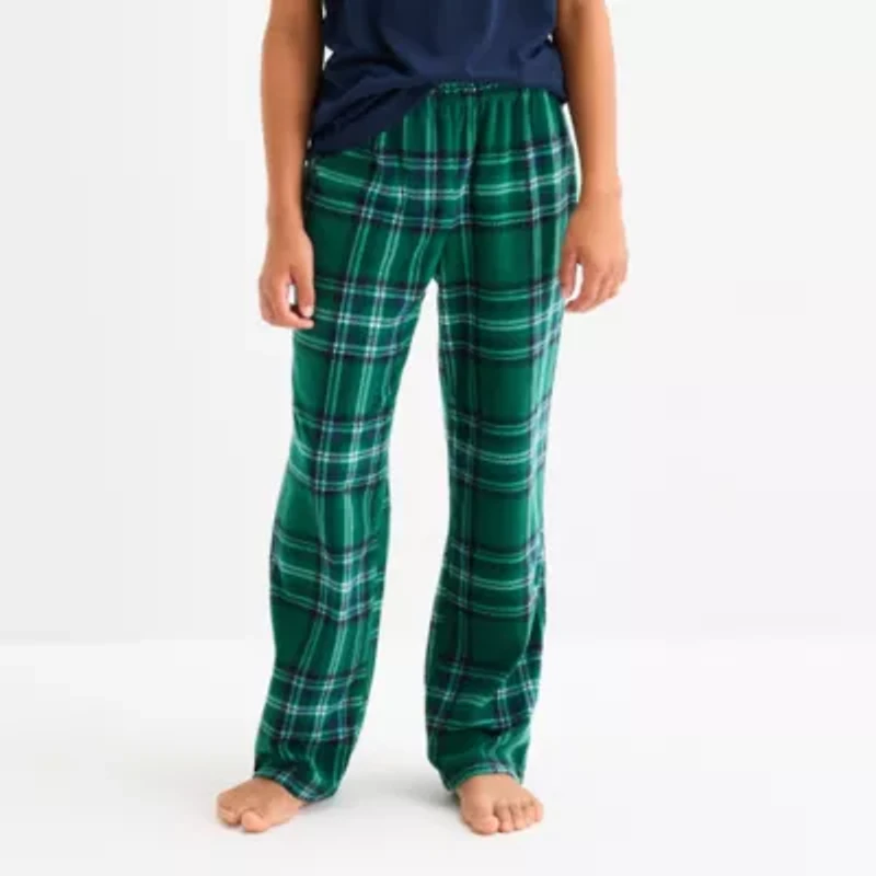 North Pole Trading Co. Sleigh Bells Ring Big Kid Unisex Microfleece Matching Family Pajama Pants