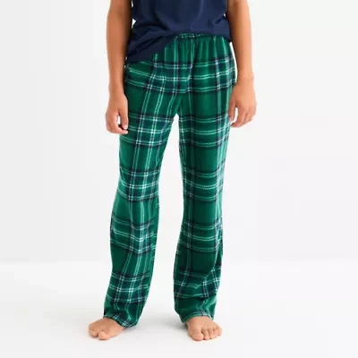North Pole Trading Co. Sleigh Bells Ring Big Kid Unisex Microfleece Matching Family Pajama Pants