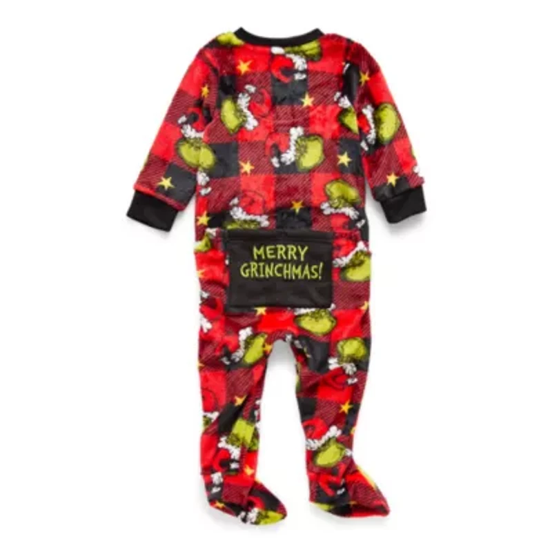 Baby Unisex Footed Grinch Microfleece Long Sleeve Pajamas
