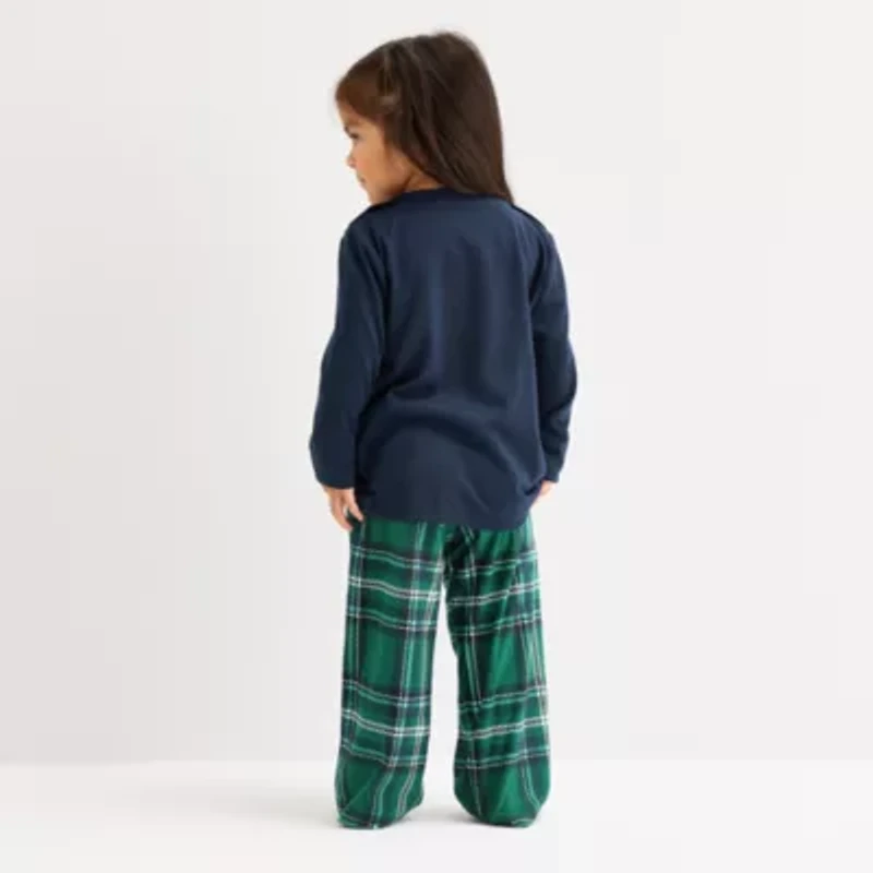 North Pole Trading Co. Sleigh Bells Ring Toddler Unisex Adaptive Easy-on + Easy-off Crew Neck Long Sleeve 2-pc. Matching Family Pajama Sets