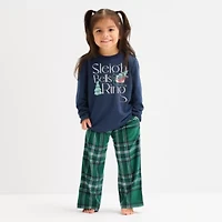 North Pole Trading Co. Sleigh Bells Ring Toddler Unisex Adaptive Easy-on + Easy-off Crew Neck Long Sleeve 2-pc. Matching Family Pajama Sets