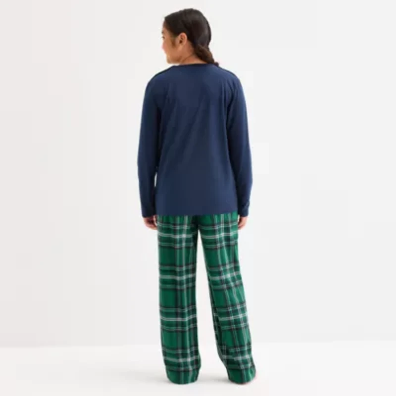 North Pole Trading Co. Sleigh Bells Ring Little & Big Kid Unisex Adaptive Easy-on + Easy-off Crew Neck Long Sleeve 2-pc. Matching Family Pajama Sets