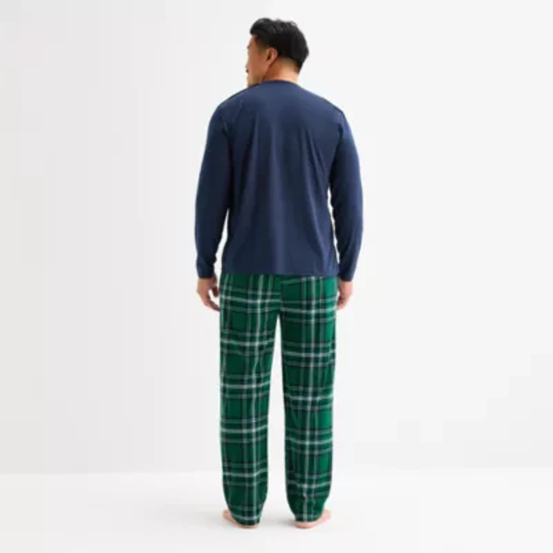 North Pole Trading Co. Sleigh Bells Ring Mens Adaptive Easy-on + Easy-off Crew Neck Long Sleeve 2-pc. Matching Family Pajama Sets