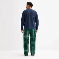North Pole Trading Co. Sleigh Bells Ring Mens Adaptive Easy-on + Easy-off Crew Neck Long Sleeve 2-pc. Matching Family Pajama Sets