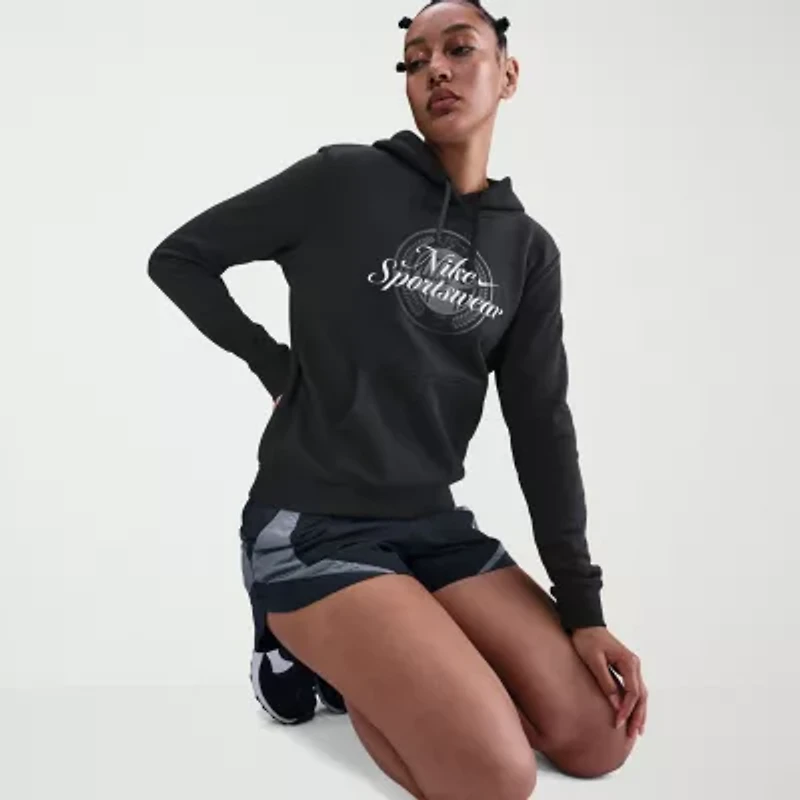 Nike Club Womens Long Sleeve Lined Fleece Active Hoodie