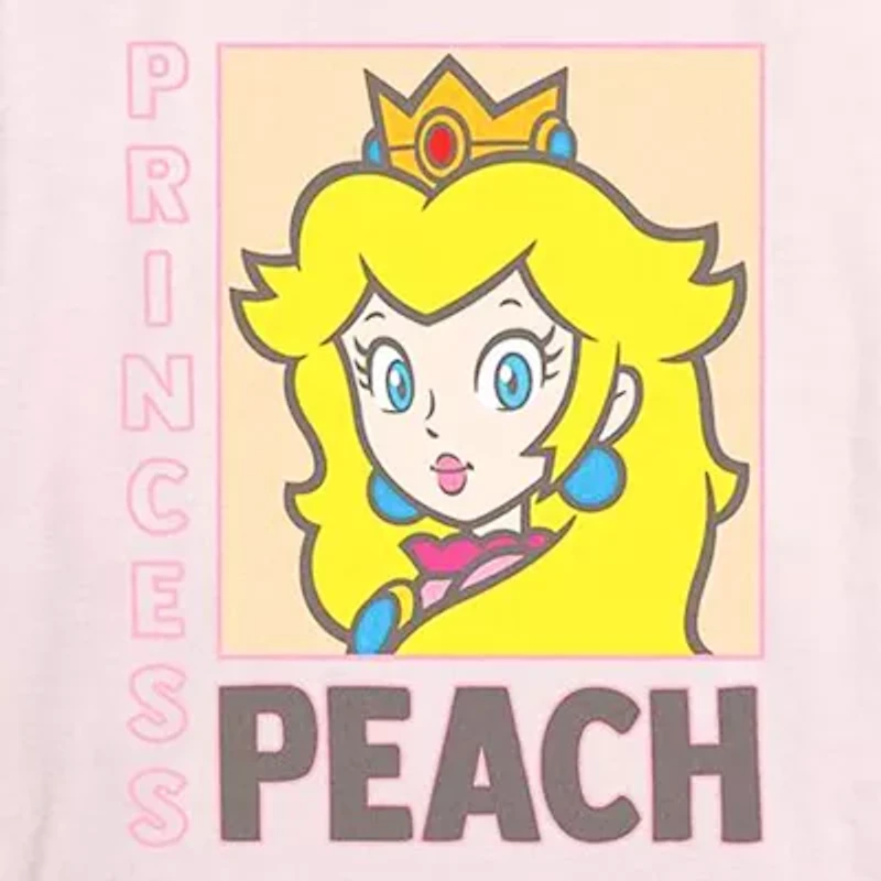 Nintendo Princess Peach Tee Womens Juniors Crew Neck Short Sleeve Graphic T-Shirt