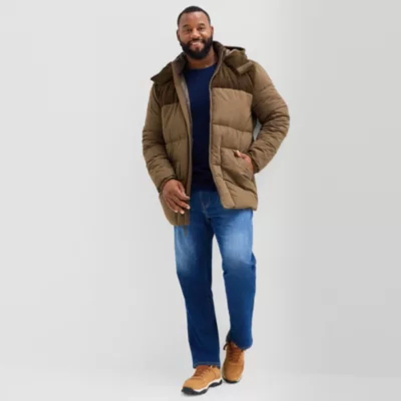 St. John's Bay Mens Hooded Heavyweight Big and Tall Puffer Jacket