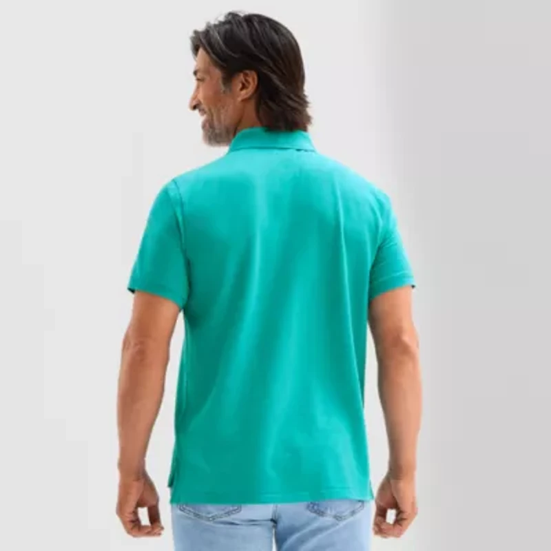 St. John's Bay Premium Stretch Mens Classic Fit Short Sleeve Polo Shirt