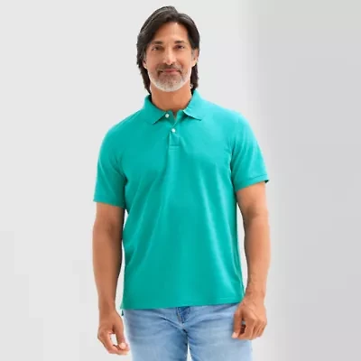 St. John's Bay Premium Stretch Mens Classic Fit Short Sleeve Polo Shirt