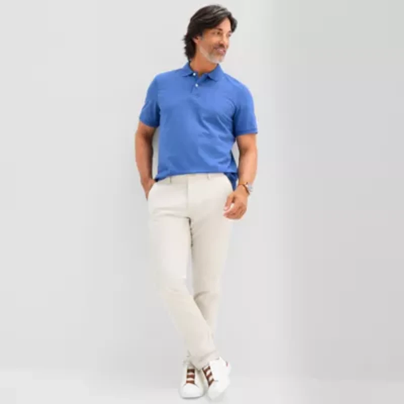 St. John's Bay Premium Stretch Mens Classic Fit Short Sleeve Polo Shirt