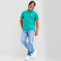 St. John's Bay Premium Stretch Mens Classic Fit Short Sleeve Polo Shirt