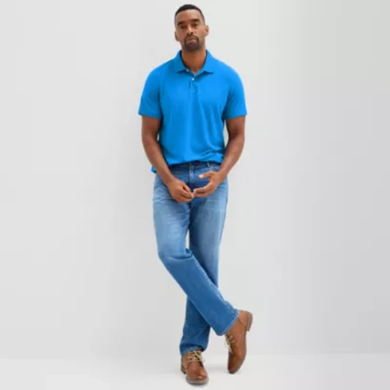 St. John's Bay Premium Stretch Mens Classic Fit Short Sleeve Polo Shirt