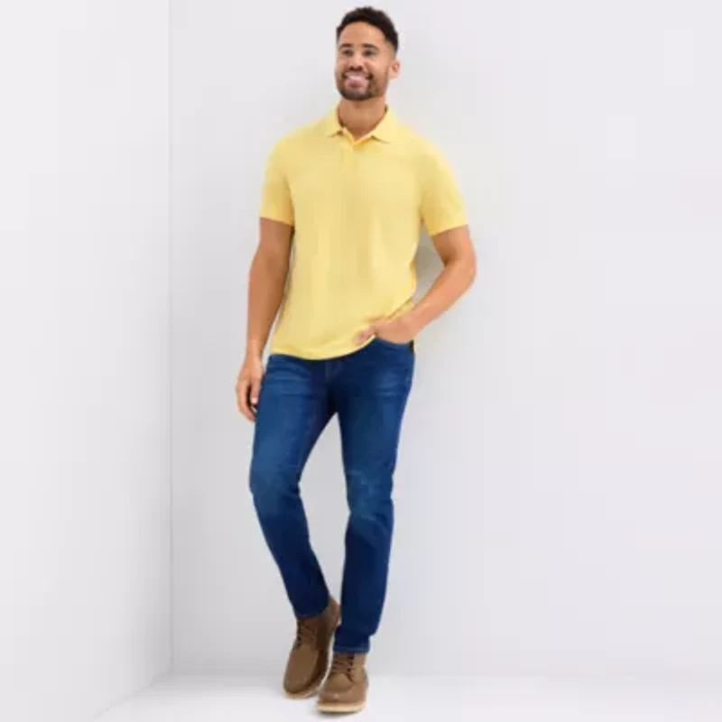 St. John's Bay Premium Stretch Mens Classic Fit Short Sleeve Polo Shirt