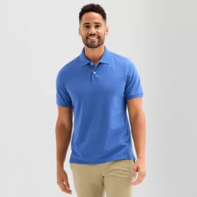 St. John's Bay Premium Stretch Mens Slim Fit Short Sleeve Polo Shirt