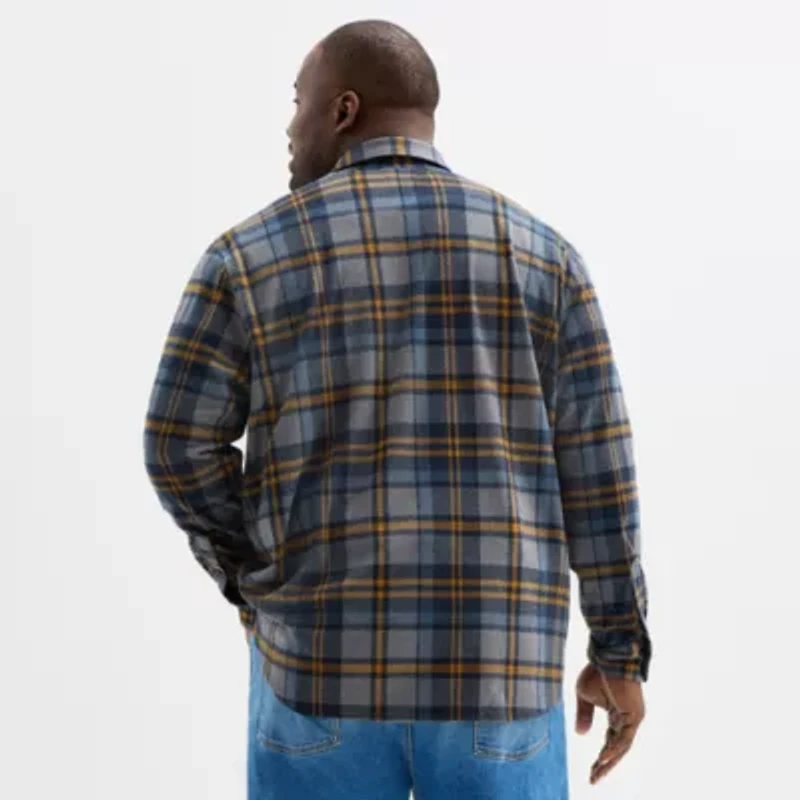 mutual weave Mens Long Sleeve Classic Fit Big and Tall Flannel Shirt