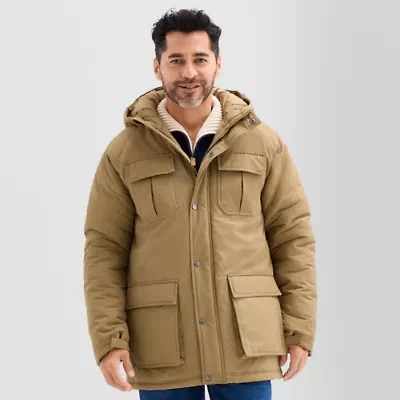 St. John's Bay Mens Hooded Hidden Access Opening Heavyweight Parka