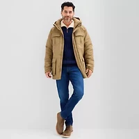 St. John's Bay Mens Hooded Hidden Access Opening Heavyweight Parka