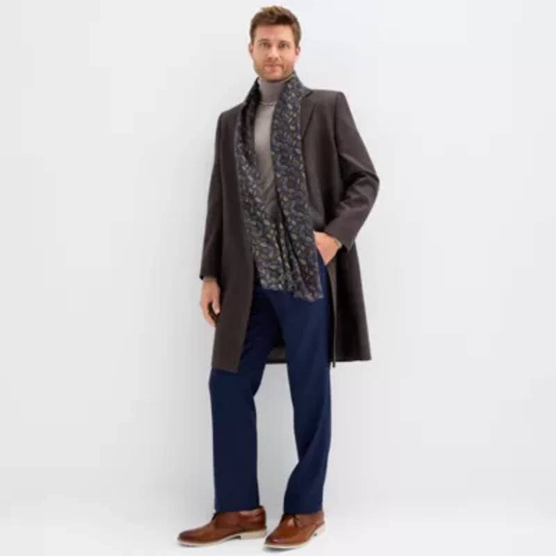 Stafford Wool Blend With Scarf Mens Topcoat Coat