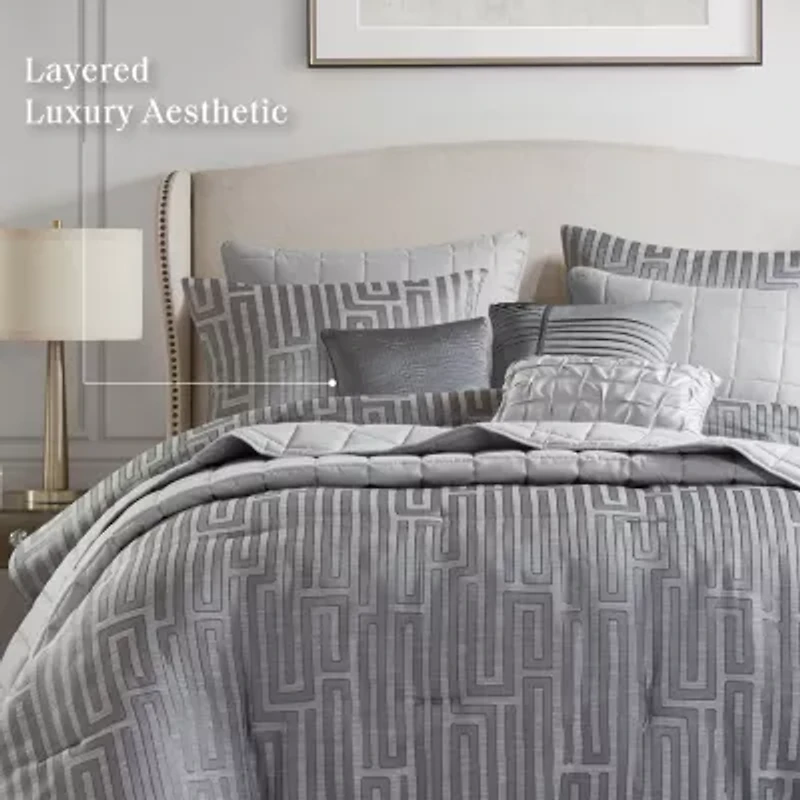 Madison Park Hayden 10-Piece Luxury Jacquard Comforter & Quilt Set
