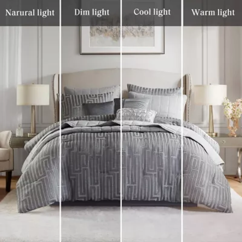 Madison Park Hayden 10-Piece Luxury Jacquard Comforter & Quilt Set