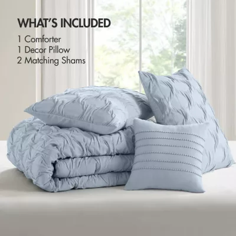 510 Design Bailey Diamond Pintuck Comforter Set with Decorative Pillow