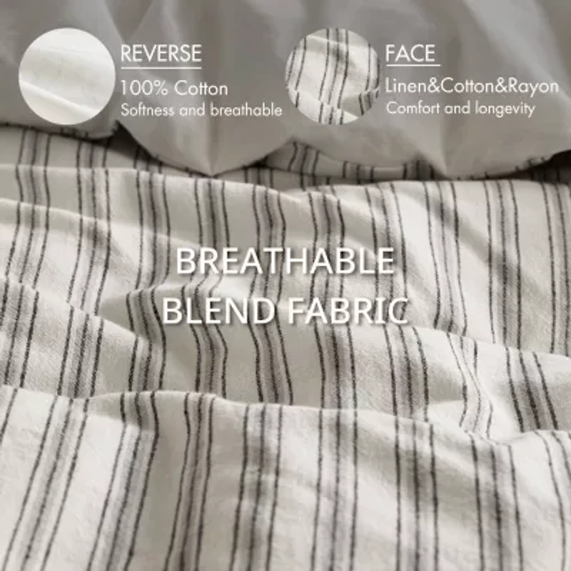 Madison Park Cora  Rayon Cotton Blend 3-pc. Easy Care Duvet Cover Set