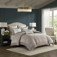 Madison Park Signature Pescal Velvet 8-pc Comforter Set with Decorative Pillows