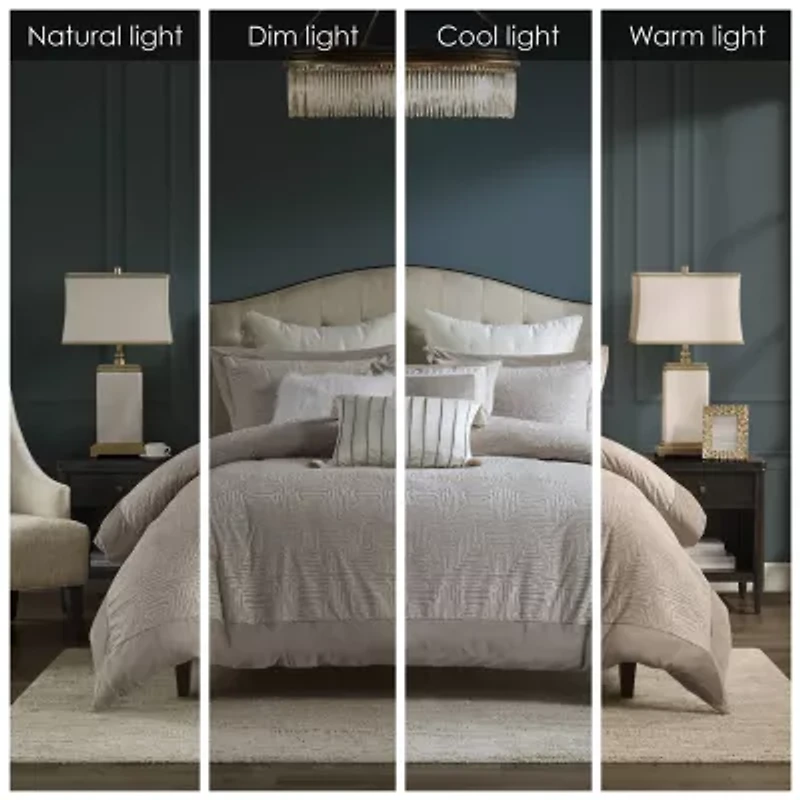 Madison Park Signature Pescal Velvet 8-pc Comforter Set with Decorative Pillows